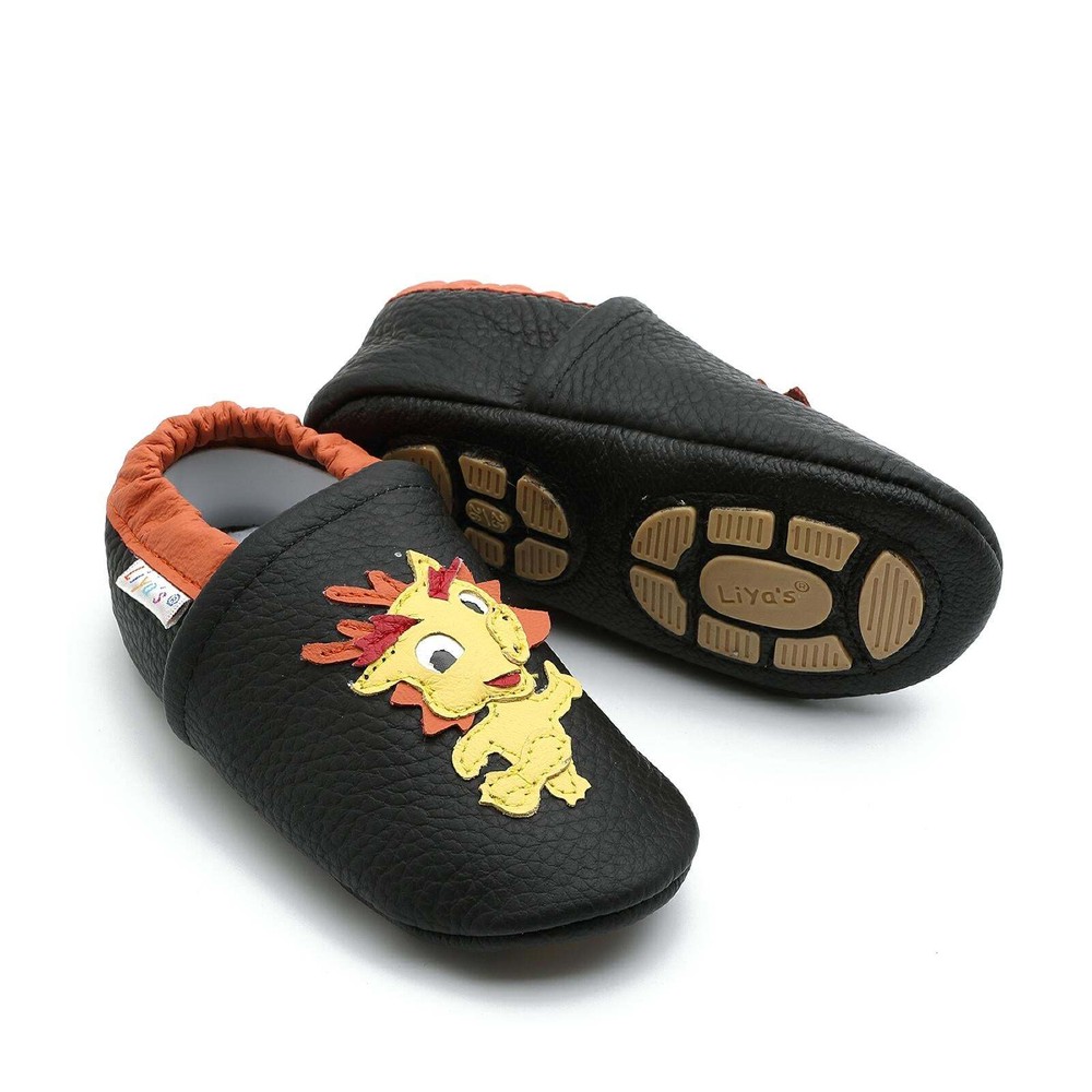 Liya’s Rubber Sole Slippers – #695 Chinese Dragon in Black