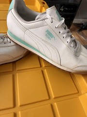 PUMA Roma 364544-04 White Mint Green Unisex Kids Sneakers 7C
