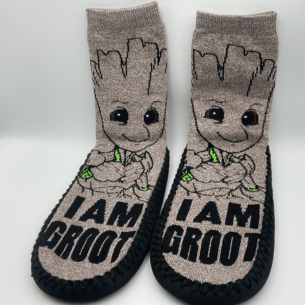 Marvel Groot Slipper Socks Size 4-5 Unisex Youth Women Cute Soft House Shoes
