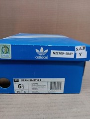 Adidas Stan Smith J Style- S74778, White/blue, Sz 6.5