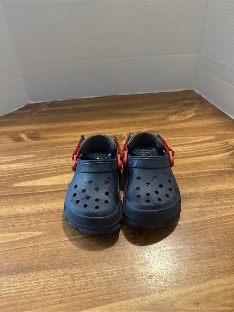 Crocs Classic All Terrain Kids Size C8 Blue & Red Slip On Clogs