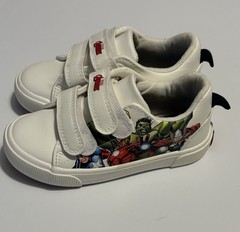 Marvel Avengers Kids Hook & Loop Low Top White Sneakers US 9 EU 25/26 UK 8