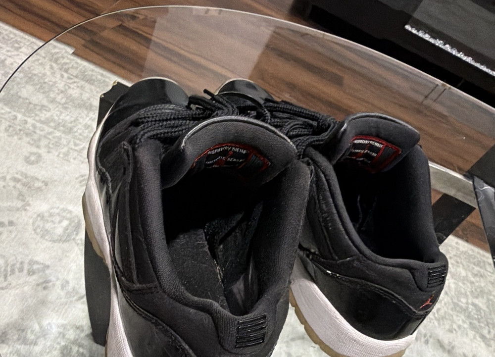 Jordan 11 Low Black White Leather Athletic Shoes 6.5Y Unisex Kids Air Jordan