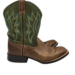 Ariat Pace Setter Leather Western Boots Baked Cookie Green Kid’s Size 5.5