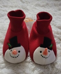 Gymboree Boys Snowman Slipper Shoe Red Holiday Various Sizes