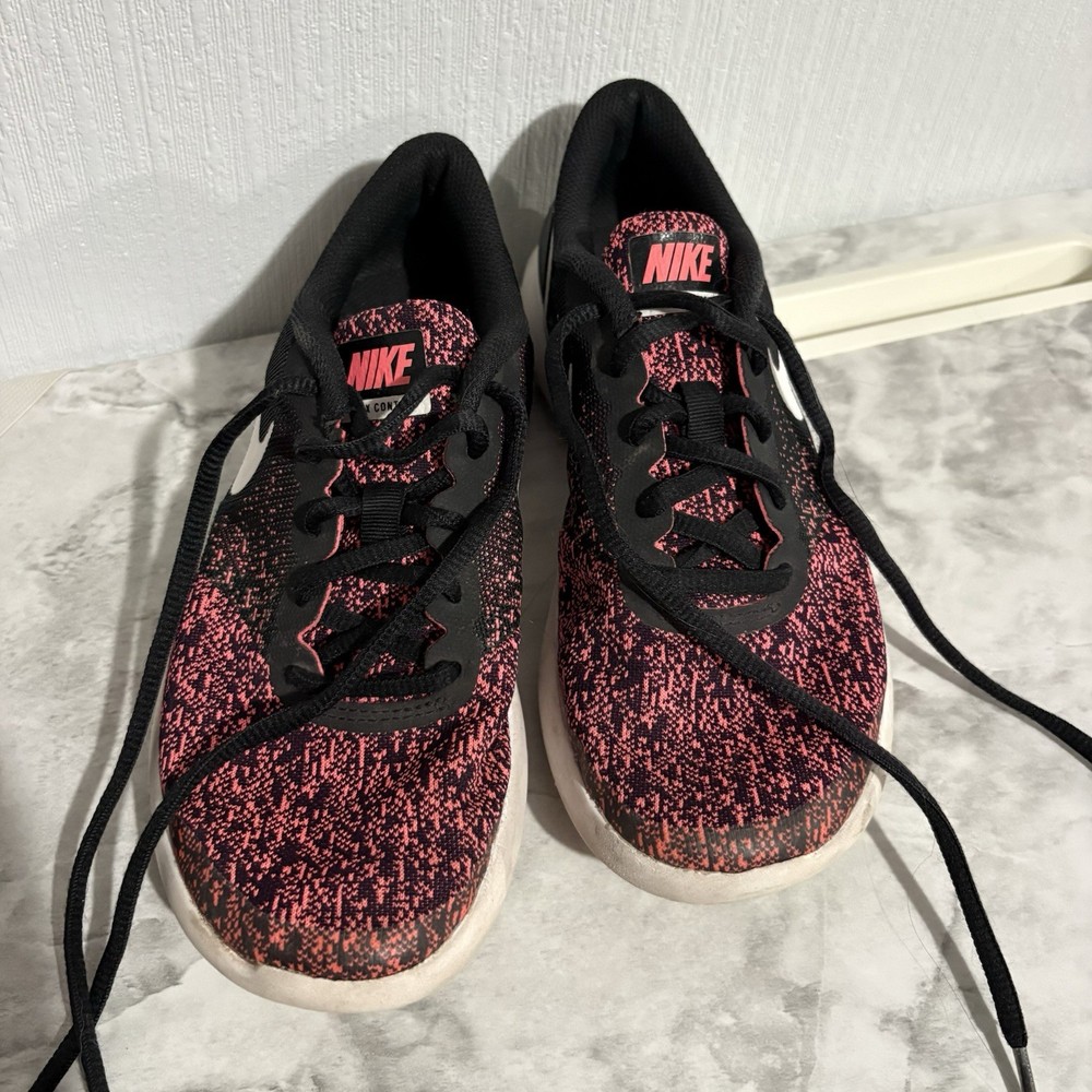 Nike Flex Contact Black Red Athletic Shoes Sneakers Youth 3.5 Y
