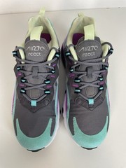 Nike Air Max 270 React Sneakers Size 4.5Y Gunsmoke Aurora Violet BQ0103-007