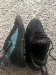 Nike Air Max 270 Unisex Kids Low Top Sneakers 7Y Black/Blue/Purple 943345-017