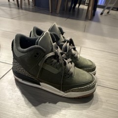 Nike Air Jordan 3 Low Top Leather Sneakers Green/Gray US 3.5Y DM0967-202