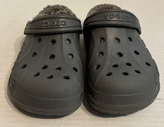 Crocs Comfort Fleece Lined Clogs Child Size C 12 Charcoal