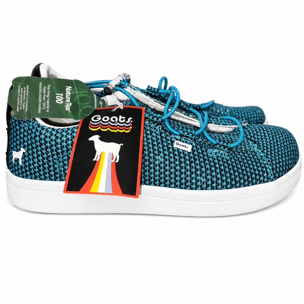 Goats Teal Blue Youth Slip On Mesh NatureTex Sneakers Big Kids Size 4 5 NWT
