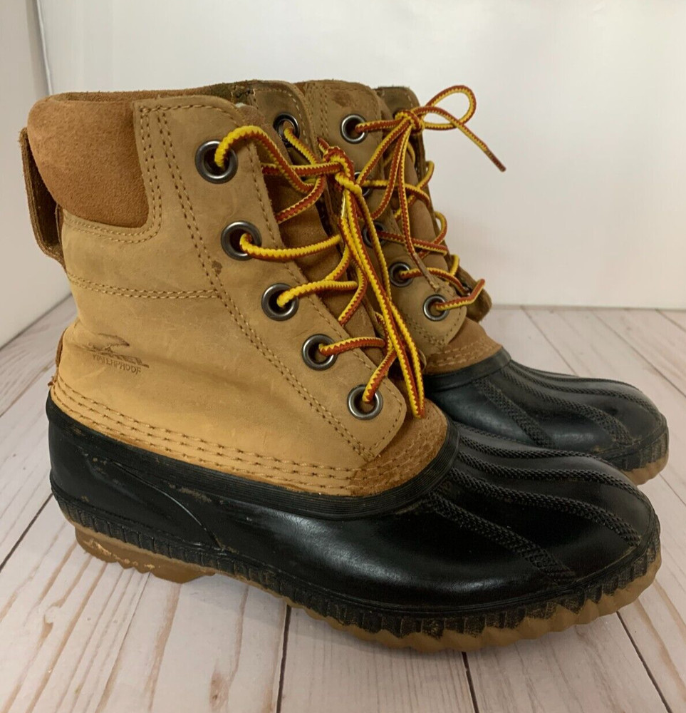 Sorel Waterproof Boots SZ 4 Leather Laces