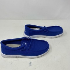 HEYDUDE Wally Youth Slub Canvas True Blue Slip-Ons