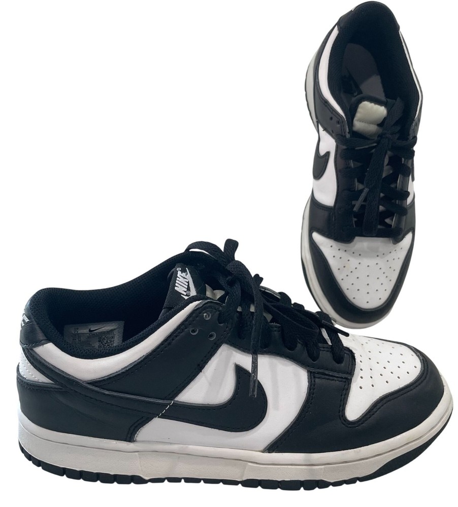 Nike Dunk Low Retro Panda Kids Sneakers 7Y White Black Colorblock Outdoor Y2K