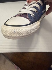 Converse All Star Kids Low Top Sneaker Purple Glitter Pink Lining US 11