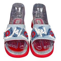 D&G Dolce & Gabbana Juniors Blue Denim Slip On Sandals Size 34 US 1.5