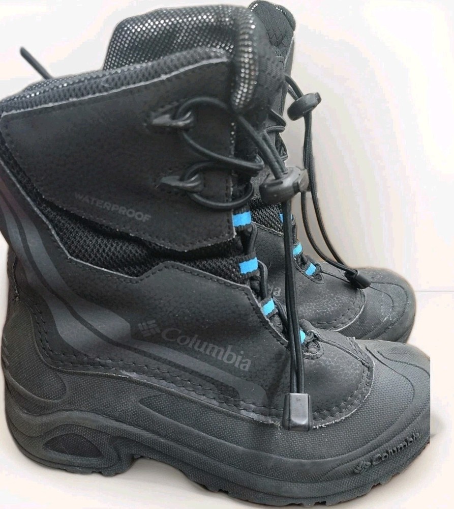 Columbia Youth Bugaboot Plus IV Omni-Heat Waterproof Winter Boots Size 4 Black