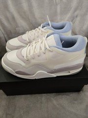 Jordan Flight Origin 4 GS 7Y White Purple Blue Leather Low Top Sneakers