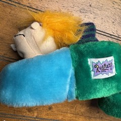 Vintage 1998 Rugrats Kids Plush Chuckie Slippers Nickelodeon Viacom 9 -10 L Flaw