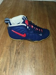 Nike Air Foamposite Pro Blue Void University Red 644792-405 Youth 7 / Women 8.5