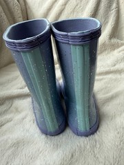 NWD $85 Hunter Little Kid First Classic Giant Glitter Blue/Purple US11/UK10/EU28