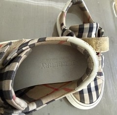 Burberry Kids Plaid Hook & Loop Sneakers Beige Black Red EU 27 Canvas Low Top