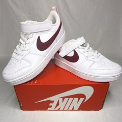 Nike Court Borough Low 2 (PSV) White/Burgundy Low Top Sneakers 2Y