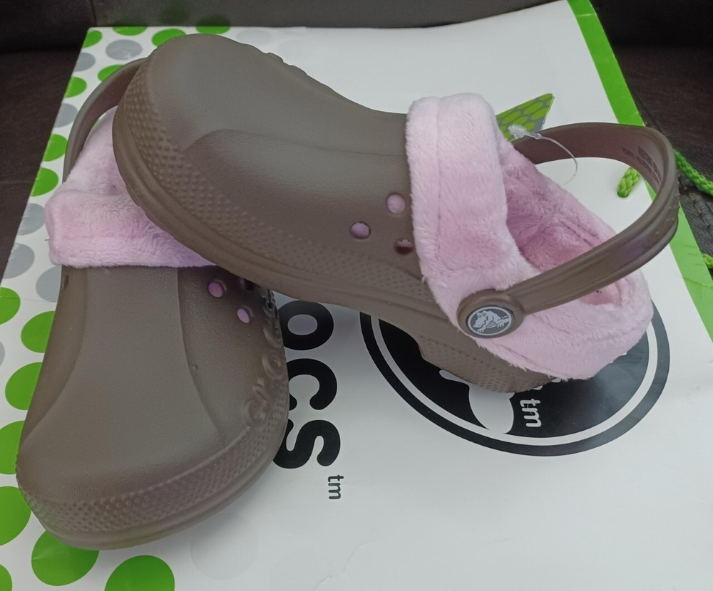 CROCS POLAR BLITZEN MAMMOTH KID BAYA CLOG SHOE~Brown Pink~Toddler C12/13~NWT