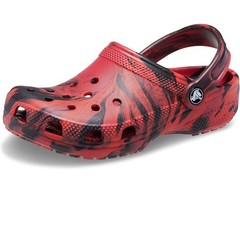 Crocs Red Black Size 4 K Synthetic Clog Sandals Slip On, Ankle Strap, Breathable
