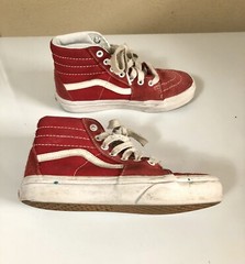 Vans Kids Old Skool Shoes Size 1.5 Suede High Top Red