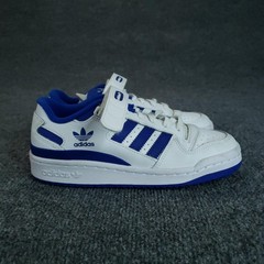 Adidas Forum Low Shoes Youth Size 3.5 White Blue Basketball Sneakers FY7974