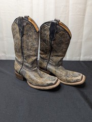 Corral Boots Teen Size 3.5 T Brown Snip Toe Western Distressed Cross Wings