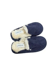 Crewcuts Blue Corduroy Slippers Slip On Size 9 Kids Faux Fur Lined