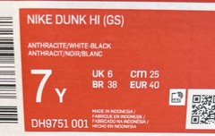 Size 7 (GS) – Nike Dunk High Anthracite White