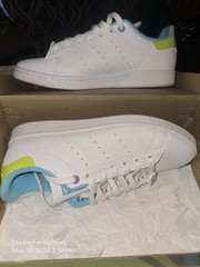 Adidas Stan Smith Monsters Inc Mike Sulley White Sneakers Youth Kid Shoes Sz 6.5