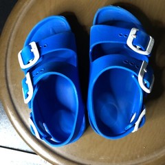 Birkenstock Kids Size 24 Blue Two Straps With Heel Strap