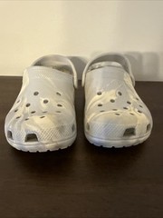 Crocs Grey and Ivory Swirl Classic Clogs Size J1