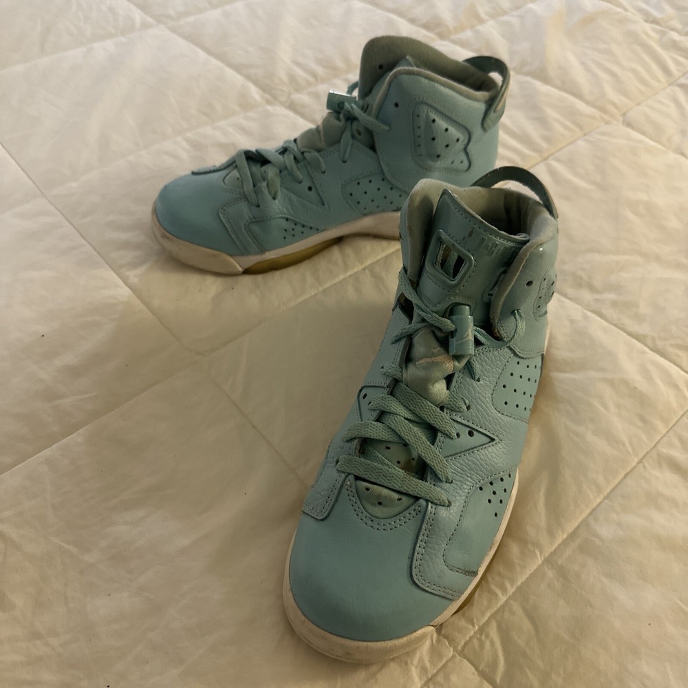 Nike Air Jordan 6 Retro Pantone Still Blue GG 543390-407 Sneakers White 2016 7Y