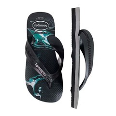 NWOT! Havaianas Batman Flip Flops Black Teal Boys Water Sandals Sz 2Y/EUR 33/34