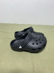 Crocs Classic Kids Clogs C5 Black Rubber Breathable Slingback Round Toe