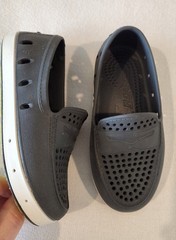 Floafers Prodigy Driver Kids Size 11 Gray Black Laser Cut Casual Slip-On Loafers