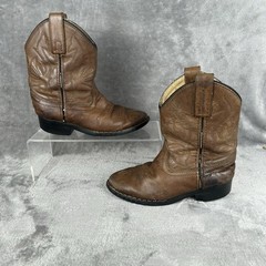 Masterson Boot Co. Brown Leather Cowboy Boots Youth Size 10.5 M Style RB2000C