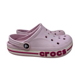 Crocs light pink bayaband classic slip on clog size J3