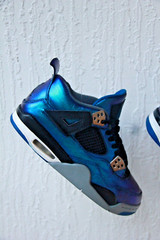 Retro Air Jordan 4 OG „Photon Blue“ Metallic‘ 1-of-1 Custom -Lions Rams NFL-