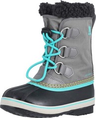 SOREL Z49107 Kids Grey Nylon Yoot Pac Waterproof Snow Boots Size 2 M