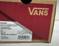 Vans Old Skool OTW Foxing VN0A5AO92HT Black Sneaker Shoes Size 3.5 Kids