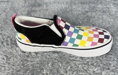 Vans Rainbow Checkerboard Slip-On Sneakers Kids Missy Size 11.0 **READ DES**