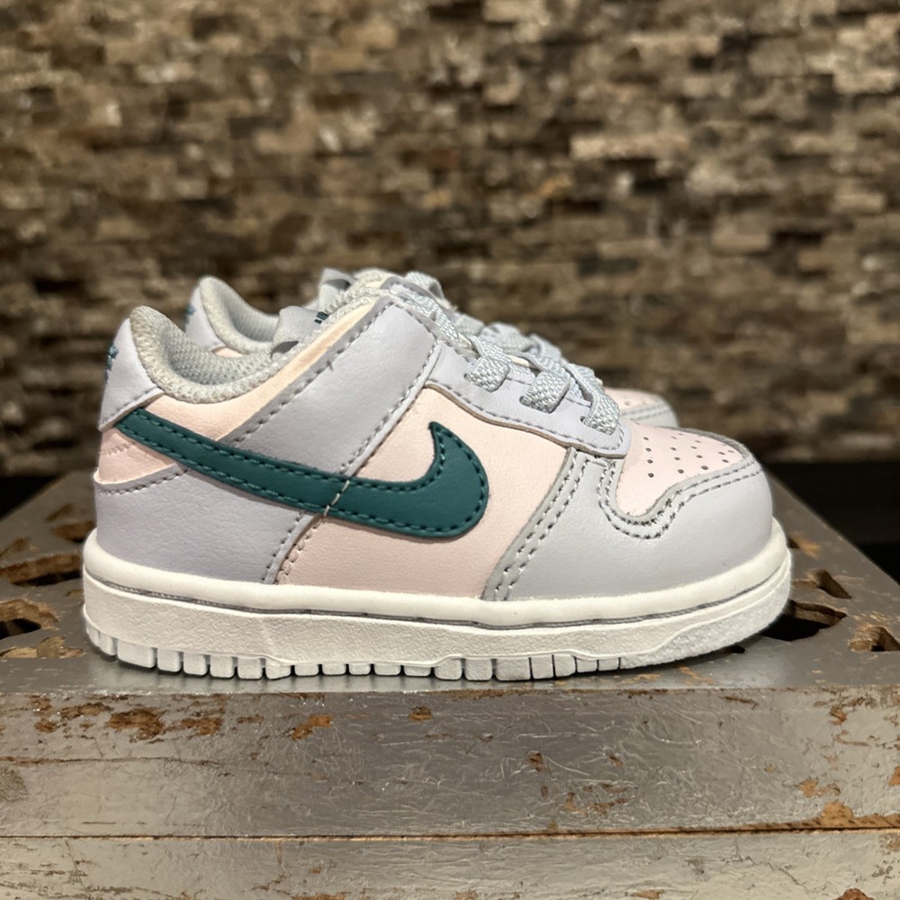 Nike Dunk Low Retro TD Sz 5C Football Grey Mineral Teal Toddler FD1233-002