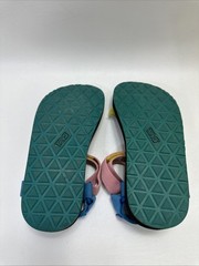 Teva Kids Original Universal Sandals with Blue, Pink, and Yellow Straps size 4