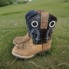 Cody James Two Tone Leather Cowboy Boots Hole Pulls Style 43243C Yung’uns Sz 11